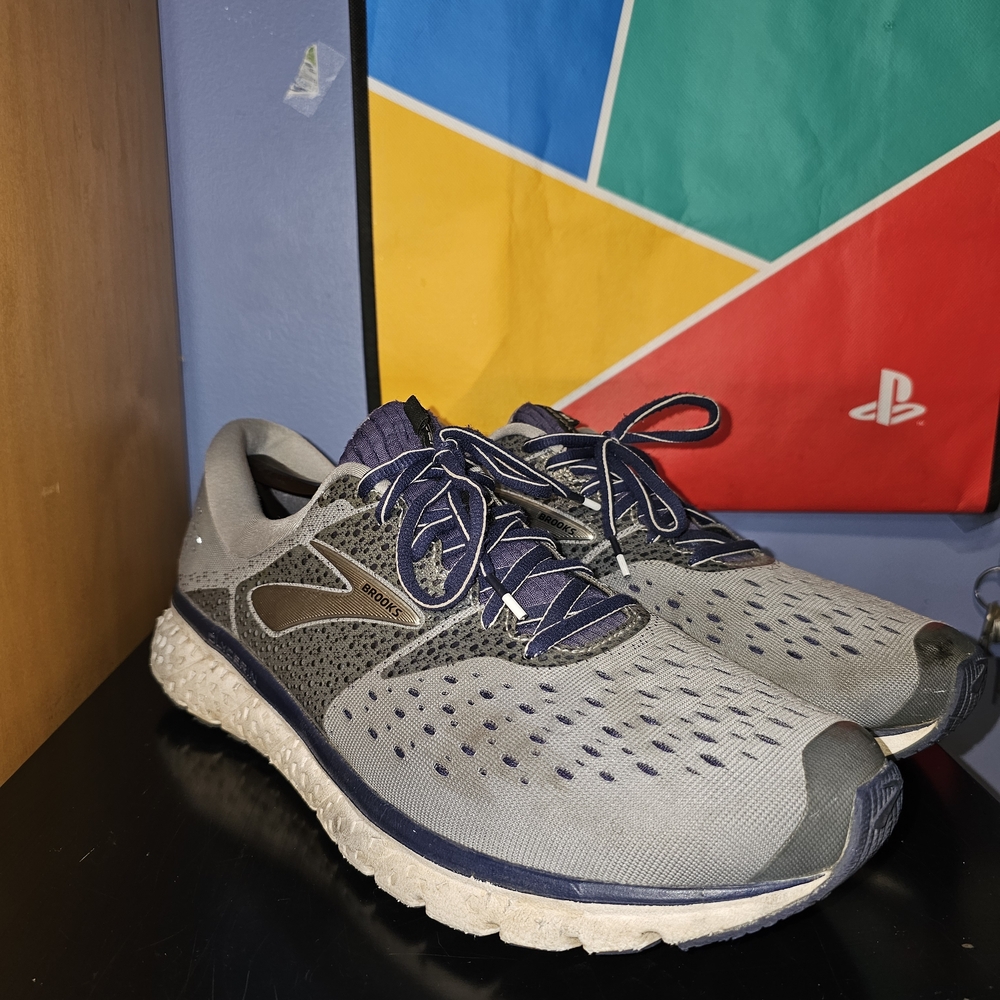 Gray and Navy Running Shoes